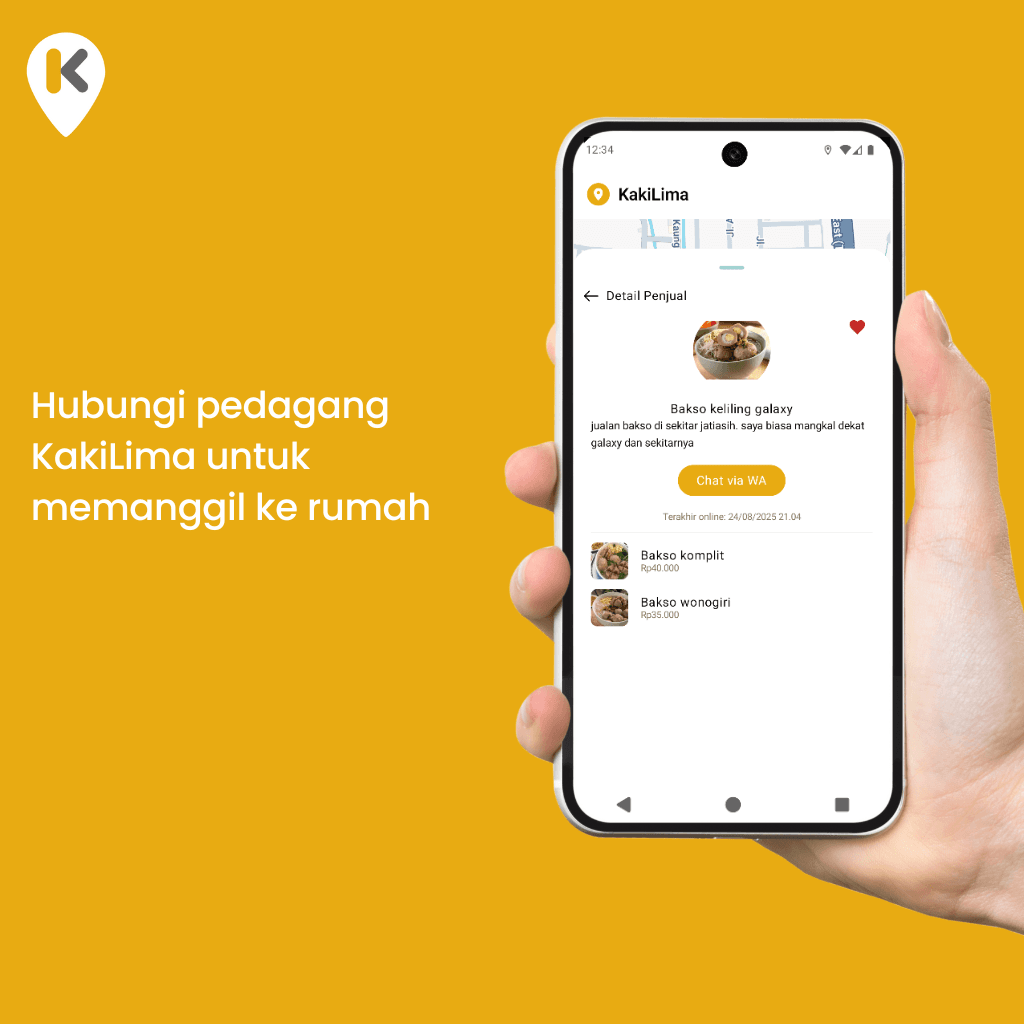 Hubungi pedagang KakiLima untuk memanggil ke rumah