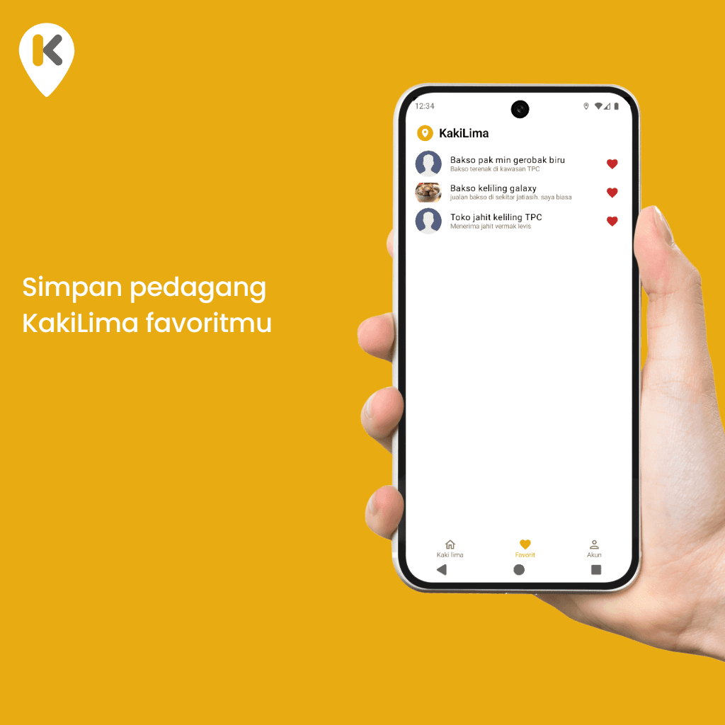 Simpan pedagang KakiLima favoritmu